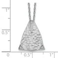thumbnail image 3 of 925 Sterling Silver Cable Necklace with Pendants Chain White Ice 18 Inch Textured Polished and Satin Triangle Diamond 2 Extender 20 16 mm, 3 of 7