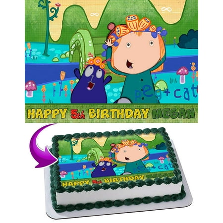Peg Cat Edible Cake Image Topper Personalized Picture 1 4 Sheet