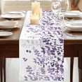 thumbnail image 3 of Table Runners 70 Inches Long Dress Scarves, Purple Leaves Farmhouse Coffee/Dining/Kitchen Table Decor, Holiday Table Runner, Summer Botanical 13x70 Inch, 3 of 9