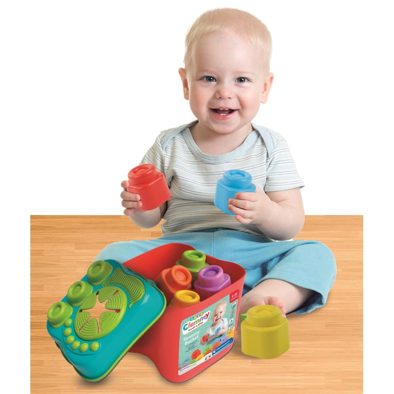 Clementoni Clemmy Sensory Bucket with 15 Soft Blocks, Develops