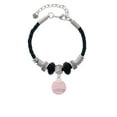 thumbnail image 2 of Delight Jewelry Silvertone Pink Tennis Ball with Clear Crystals Godmother Celtic Knot Leather Bead Bracelet, 7"+2" Extender, 2 of 4