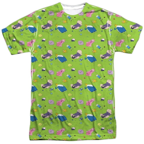 Adventure Time Men's  Green Fields Sublimation T-shirt White