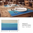 thumbnail image 3 of Placemats Set of 8, Blue Teal Beige Ombre Woven Placemat, Linen Place Mats for Kitchen/Dining Tables, Modern Abstract Art Abstract Washable Table Mats for Party, 3 of 8