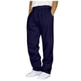 thumbnail image 1 of HBFAGFB Pants for Men Comfortable Simple Sweatpants Loose Straight Trouser with Pockets Navy Size XXL, 1 of 4