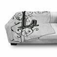 thumbnail image 3 of Letter L Soft Flannel Fleece Blanket, Ornated Capital L Calligraphy Initials Alphabet Family Name Medieval Culture, Cozy Plush for Indoor and Outdoor Use, 60" x 80", Black Grey White, by Ambesonne, 3 of 6