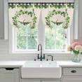 thumbnail image 4 of Spring Eucalyptus Leaves Balloon Curtains for Windows, Bedroom Curtains 54 Inch Length, Farmhouse Botanical Burlap Paid Tie Up Curtains Panels Thermal Insulated Bathroom Curtains Window 42"x54", 4 of 8