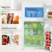 HOMCOM Adjustable Thermostat Refrigerators, Steel/Plastic White