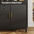 thumbnail image 4 of VEANERWOOD 71" Tall Arch Cabinet, Wood Fluted Kitchen Kitchen Storage Cabinet with 4 Doors and 6 Shelves for Dining Room Living Room, 4 of 12