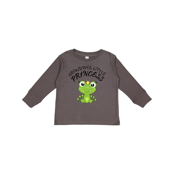 Inktastic Grandpa's Little Princess- cute frog Girls Long Sleeve Toddler T-Shirt