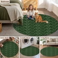 thumbnail image 5 of Dark Green Gold Floral Round Area Rug 5Ft Washable Circle Rugs for Living Room Bedroom, Modern Abstract Art Spring Flowers Non-Slip Carpet Floor Mats Indoor Outdoor Carpet Runner Aesthetic Home Decor, 5 of 8