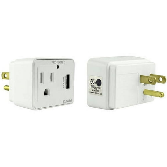 Cellet UL Certified 1 Outlet   12Watt (2.4Amp) USB Port Travel Charger
