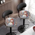 thumbnail image 3 of Chririnla Christmas Round Bar Stool Covers with Snowman Pattern, 2 Pack Polyester Stretch Washable Slipcovers for Home Bar and Salon, 3 of 6