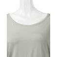 thumbnail image 3 of Thanth Womens Dolman Sleeves Boat Neck Solid Shirring Drape Basic Tunic Top, 3 of 4
