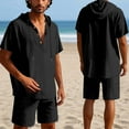thumbnail image 2 of GERsome Men's 2 Piece Lounge Sets Hoodie Short Sleeve Tops and Shorts Loungewear Summer Beach Vacation Matching Outfits S-3XL, 2 of 9