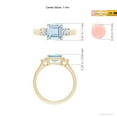 thumbnail image 4 of ANGARA Natural Square 1.35 ct Aquamarine and Diamond Three Stone Ring in 14K Yellow Gold for Women (Size-7mm) | March Birthstone, Anniversary, Jewelry Gift for Women | Natural Aquamarine Ring, 4 of 9