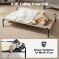 thumbnail image 2 of Outdoor Dog Bed, Raised Dog Bed for Large Dogs, Elevated Pet Bed with Headrest, Washable Cooling Dog Cot, Breathable Pet Hammock for Indoor or Camping, 41", Non-Skid, Beige, 2 of 6