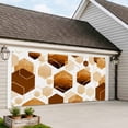 thumbnail image 4 of Orange Marble Garage Door Cover Banner 7 x 8 FT, Gold White Geometric Hexagon Modern Garage Door Curtains Backdrop with Grommets for Indoor Outdoor Wall Party Porch Yard Decorations Background, 4 of 9