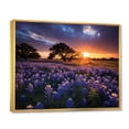 thumbnail image 2 of Designart "Sunrise Blue Bonnets landscape III" Blue Bonnets Floater Framed Wall Art Print, 2 of 7