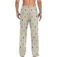 thumbnail image 2 of FREEAMG Vintage Dark Blue Polka Dot Men's Pajama Pants Sleepwear Lounge Pajama Bottoms, 2 of 7