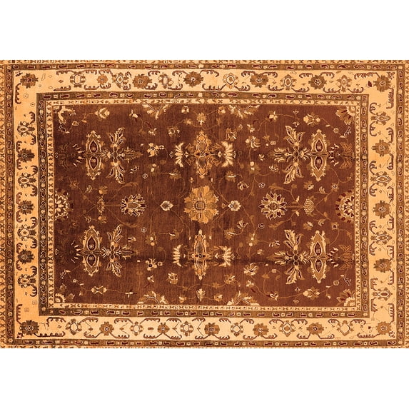 Ahgly Company Indoor Rectangle Oriental Orange Traditional Area Rugs, 5' x 7'