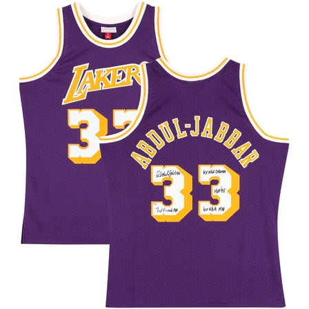 Kareem Abdul-Jabbar Los Angeles Lakers Autographed Mitchell & Ness 1983-84 Purple Swingman Jersey with Multiple Inscriptions - Limited Edition of 12 - Fanatics Authentic Certified