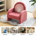 thumbnail image 3 of Ktaxon Kids Sofa with Wooden Frame, Teddy Velvet Toddler Accent Chair with Ombre Backrest, Curved Design for Playroom or Bedroom Red, 3 of 7
