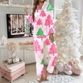 thumbnail image 2 of Women Christmas Outfit Women's Festive Holiday Print Long Sleeve Pajama Set Cozy Christmas Loungewear Sleepwear For Winter Nights White S, 2 of 5