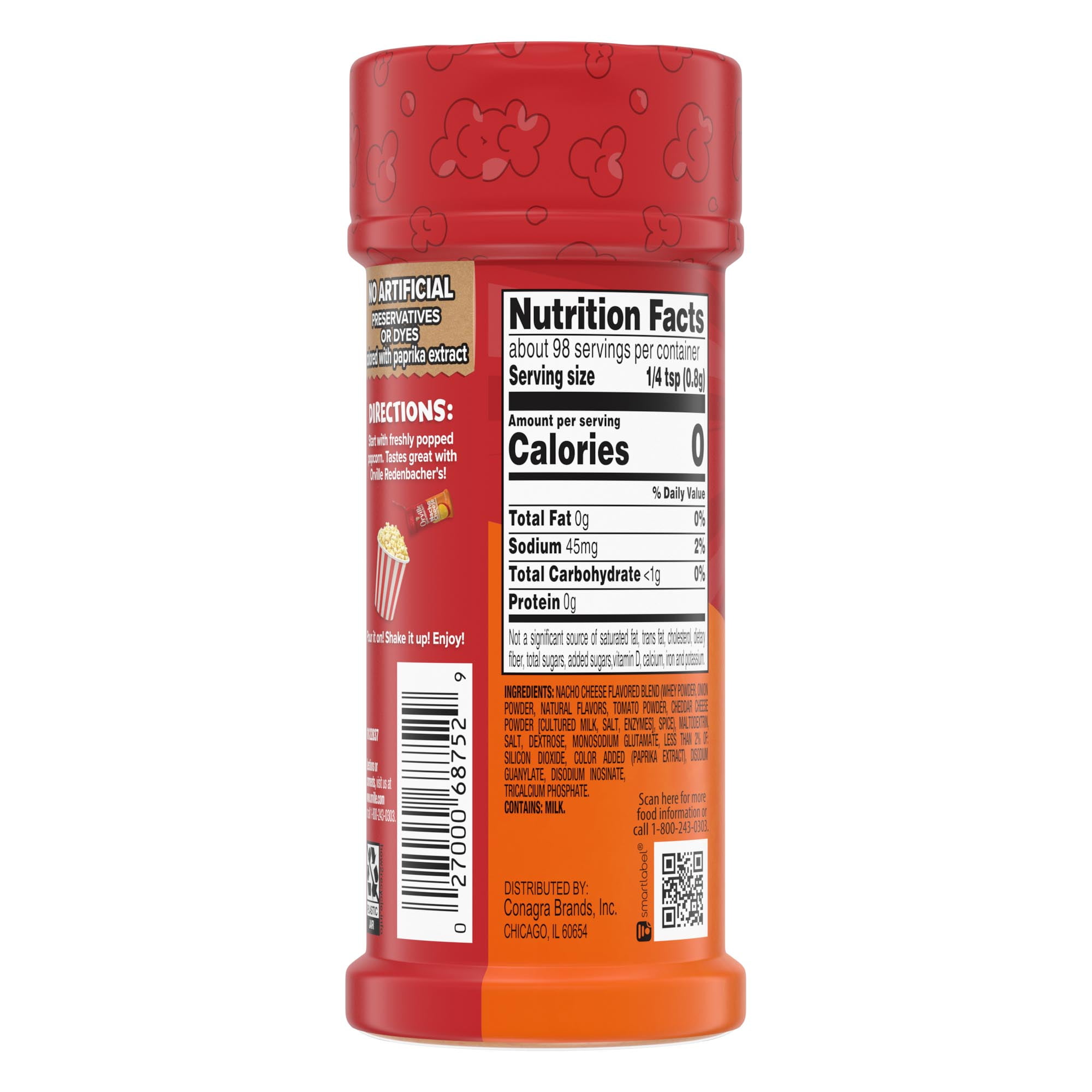 Orville Redenbacher's Nacho Cheese Flavored Popcorn Seasoning, 2.8 oz-Pack of 4