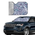 thumbnail image 4 of XMXY Car Sun Shade Windshield, Indian Paisley Purple Floral Automotive Front Window Sun Visor for Cars SUV Trucks, Medium Size, 4 of 8