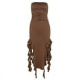 thumbnail image 1 of Bebetter Y2K Irregular Ruffle Bandeau Maxi Dress A, 1 of 1