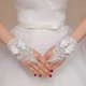 thumbnail image 4 of Guantes de novia de encaje con lazo blanco para mujer, guantes de noche para fiesta de bodas, guantes de gasa con gancho para los dedos, etiqueta de rendimiento, color blanco G, 4 of 5