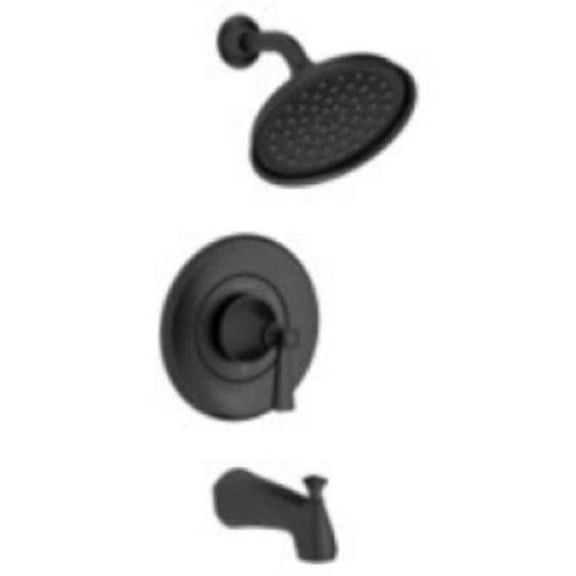 AS America 1013932430 Glenmere Tub & Shower Trim Kit with Water-Saving Showerhead, Matte Black