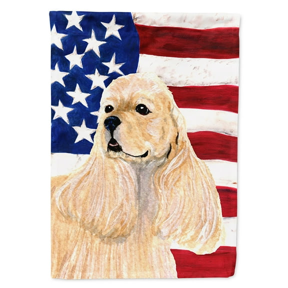 USA American Flag with Cocker Spaniel Garden Flag