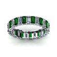 thumbnail image 3 of HeartsAndYou 3ct Natural Green Emerald & Moissanite Eternity Band 100% 14k SOLID White Gold, 3 of 9
