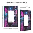 thumbnail image 3 of Daiia Neon Night Cityscape Pattern Decorator Wall Plate Child Safe Outlet Cover, Switch and Outlet Covers,Size 1-Gang 5.0" x3.0" , Polycarbonate Thermoplastic-Style U, 3 of 6
