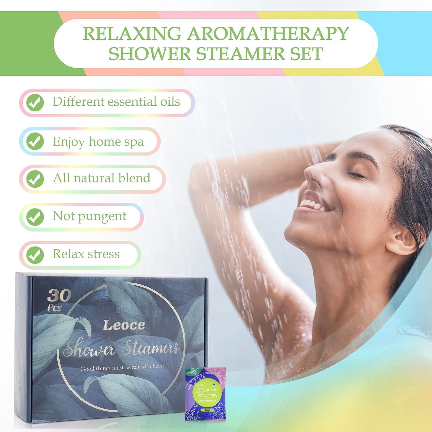 Shower Steamers, 30PCS Natural Aromatherapy Shower Steamers, Vaporizing Steam Spa Experience, Shower Bombs with Essential Oils for Relaxation