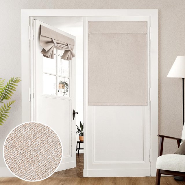 Cortinas francesas HOMEIDEAS de lino opacas de 86 x 102 cm, 1 panel