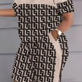 thumbnail image 1 of Conjunto informal de 2 piezas de patchwork, camiseta de manga corta con cuello redondo y pantalones cortos de entrenamiento con bolsillos, ropa de mujer, 1 of 2