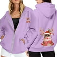 thumbnail image 1 of WILLBEST Sudadera de Mujer Ladies' Christmas Printed Zipper Long Sleeved Pocket Drawstring Casual Hooded Sweatshirt 2129 XX-Grande, 1 of 8