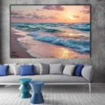 thumbnail image 6 of Peach Sunset Turquoise Ocean Wave Framed Canvas Wall Art Prints for Living Room Bedroom Bathroom Home Decor, Ready to Hang12"L x 8"W, 6 of 10