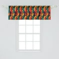 thumbnail image 2 of Ambesonne Grunge Window Valance, Mosaic Style Zigzag Lines, 54" X 18", Teal Vermilion Plum, 2 of 3