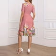 thumbnail image 7 of QUNYINEY Short Sleeve Womens Summer Dresses Floral Flowy Long A Line Dress Vacation Beach Slim Fit V Neck Dresses, 7 of 7