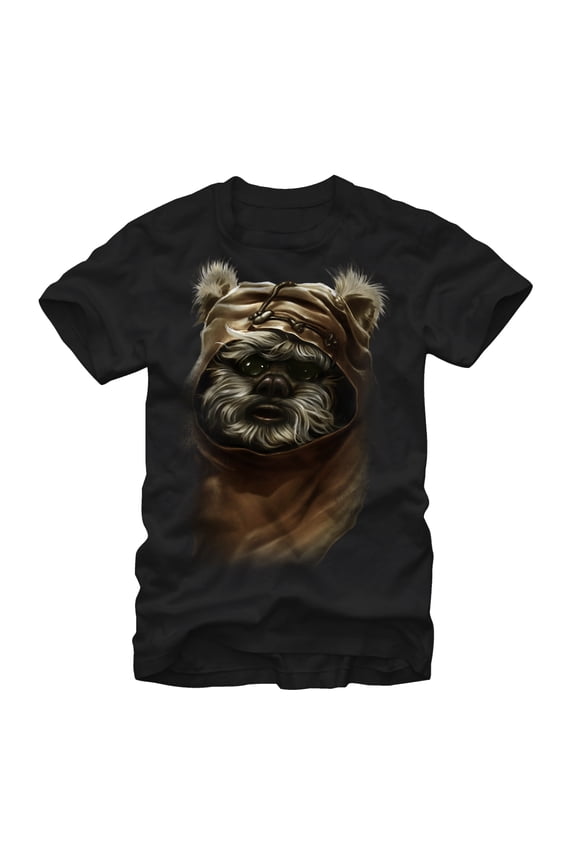 Men's Star Wars Wicket Ewok Graphic Tee Black 3X Large