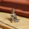 thumbnail image 3 of Llavero con colgante de estatua de Buda Sakyamuni envejecido de latón puro, colgante de NAFU de la suerte, Buda de bolsillo pequeño de bronce, 3 of 5