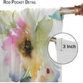 thumbnail image 6 of Watercolor Flower Curtains Abstract Style Colorful Floral Leaves Blackout Print Rod Pocket Window Drapes for Bedroom Living Room 52x84in, 6 of 6