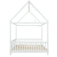 thumbnail image 6 of Euroco Wood Full Size House Canopy Bed, Platform Bed with LED Light, 6 of 9