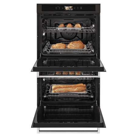 KitchenAid - Smart Oven+ 30" Built-In Double Electric Convection Wall Oven - Black stainless steel