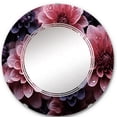thumbnail image 2 of Designart "Majestic Dahlia in Pink I" Floral Round Wall Mirror - Traditional Oval Printed Decorative Oversized Mirror - Multiple Color Options, 2 of 4
