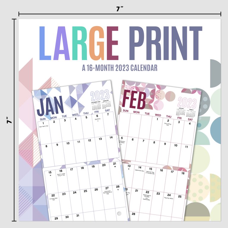 Trends International 2023 Large Print Mini Wall Calendar - Walmart.com