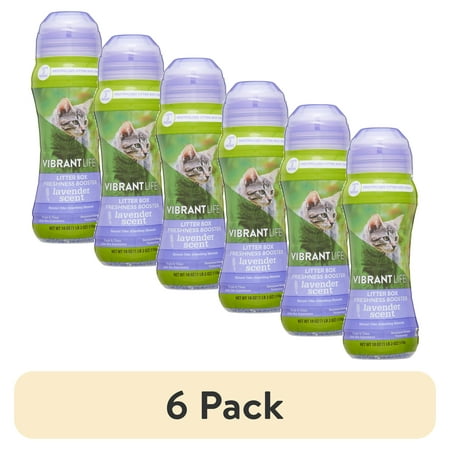 (6 pack) Vibrant Life Litter Box Freshness Booster, Lavender, 18 oz